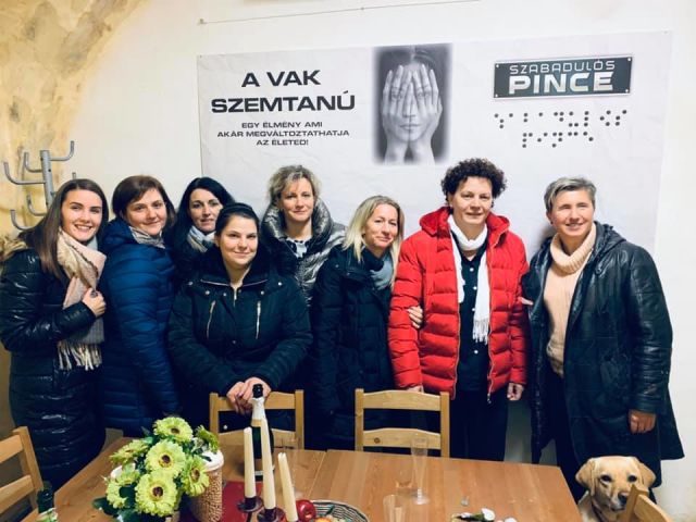 A VAK SZEMTANÚ című játék után a Szabadulós Pincében Borsodi Erzsivel és Gesztenyével